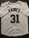 Autographed/Signed Tim Raines New York Pinstripe Baseball Jersey JSA COA