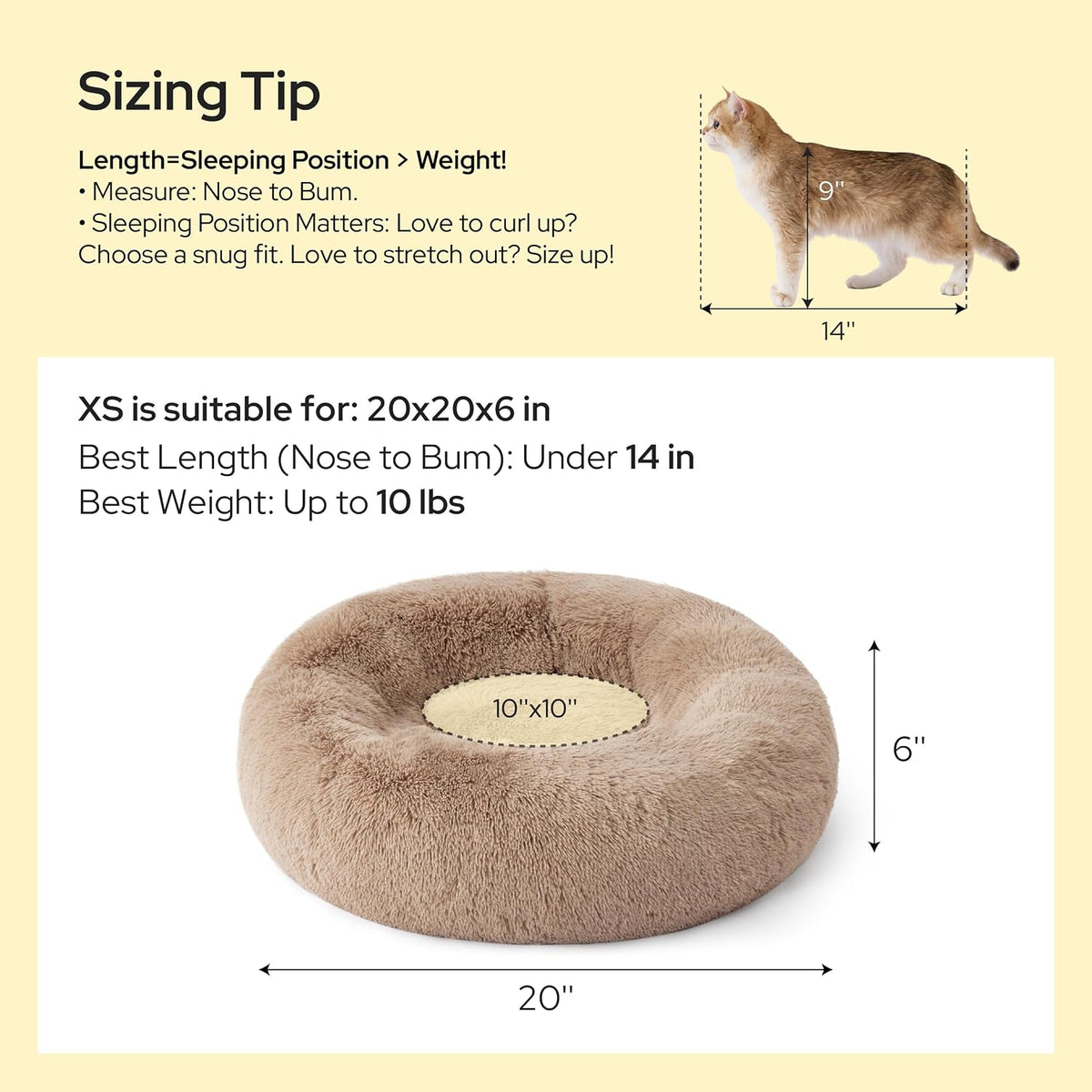 Bedsure Calming Donut Pet Bed – Multiple Sizes & Colors