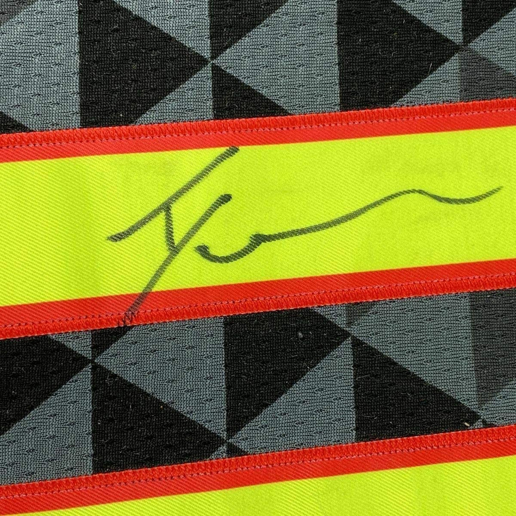 Framed Autographed/Signed Trae Young 35x39 Atlanta Black Basketball Jersey JSA COA