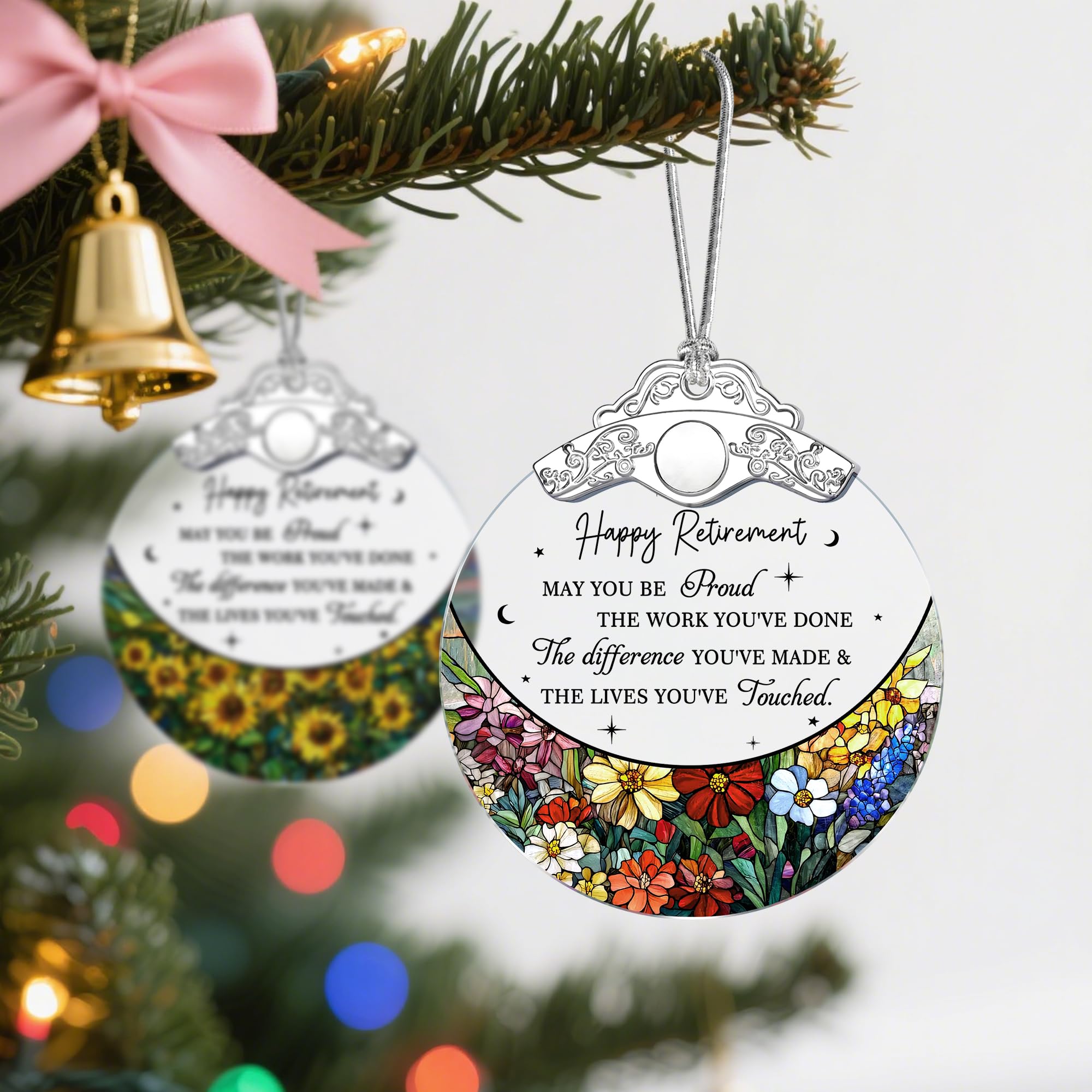 PEMIRSAYO Retired Ornament Stained Glass Christmas Keepsake Design A