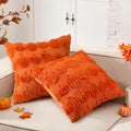 HunnmingRe 2 Pc Pumpkin Throw Pillow Covers 18x18 Orange Autumn Decor