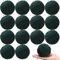Soulchen 15 Pcs 3.15" Large Green Velvet Flocked Christmas Balls Ornaments