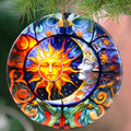 Touber Sun God Christmas Ornament Ceramic Holiday Decor Sun and Moon