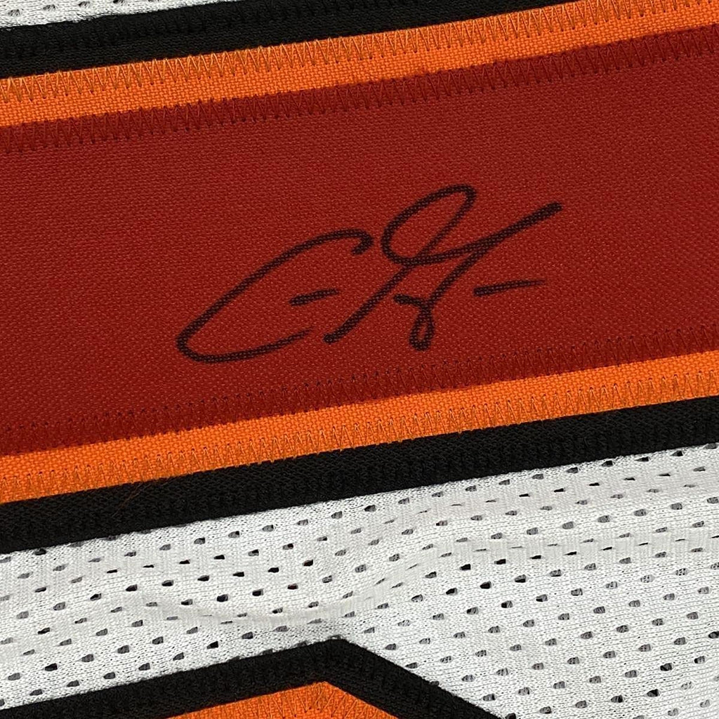 Framed Autographed/Signed Chris Godwin 35x39 Tampa Bay White Football Jersey JSA COA