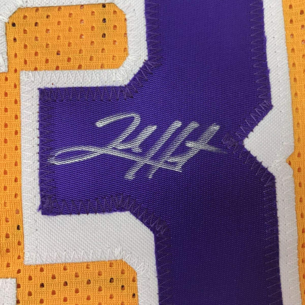 Framed Autographed/Signed Josh Hart 35x39 Los Angeles LA #3 Yellow Basketball Jersey JSA COA