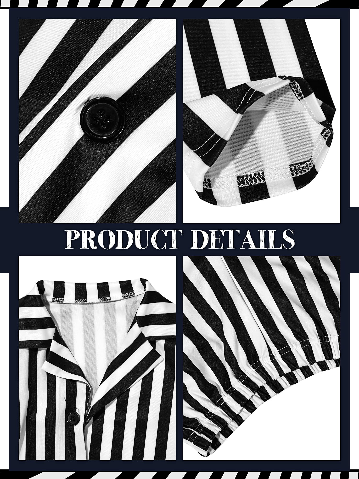 Haysandy Kids Halloween Black White Striped Suit Costume Size Large