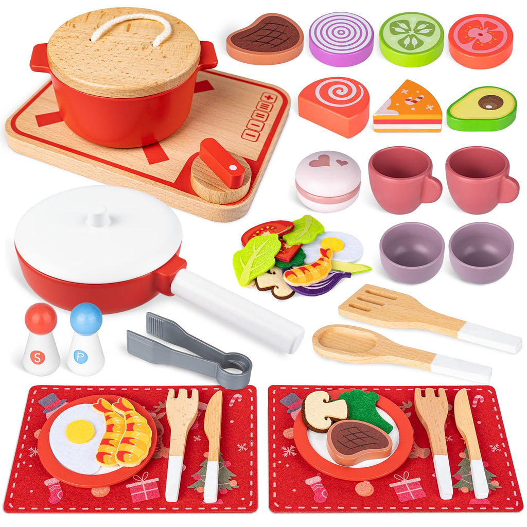 Commodum Kids Wooden Play Cooking Set Advent Calendar 24 Days Xmas Gifts