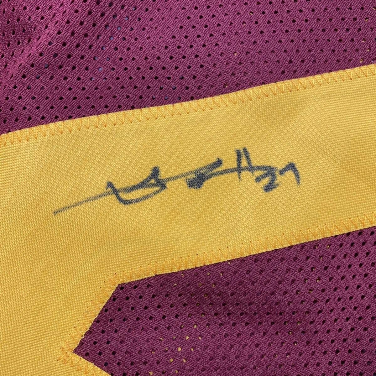 Framed Autographed/Signed Antonio Brown 35x39 Central Michigan Maroon College Football Jersey JSA COA