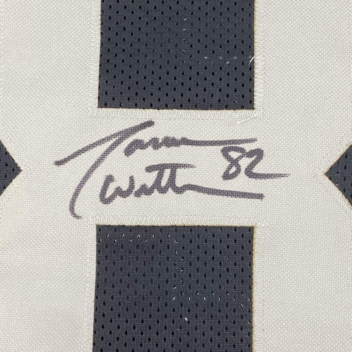 Framed Autographed/Signed Jason Witten 35x39 Las Vegas Oakland Black Football Jersey Beckett BAS COA