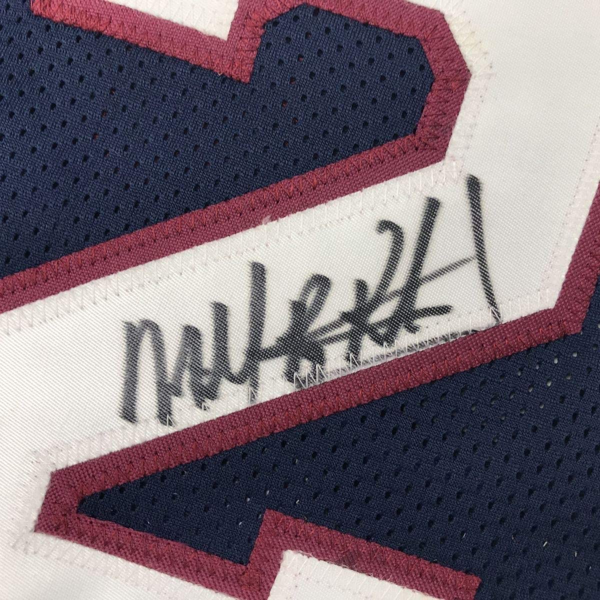 Framed Autographed/Signed Micheal Ray Richardson 35x39 New York Dark Blue Basketball Jersey PSA/DNA COA