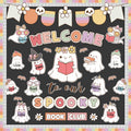 Pasimy Halloween Bulletin Board Set Ghost Paper Cutouts Pastel Boho 70 Pcs