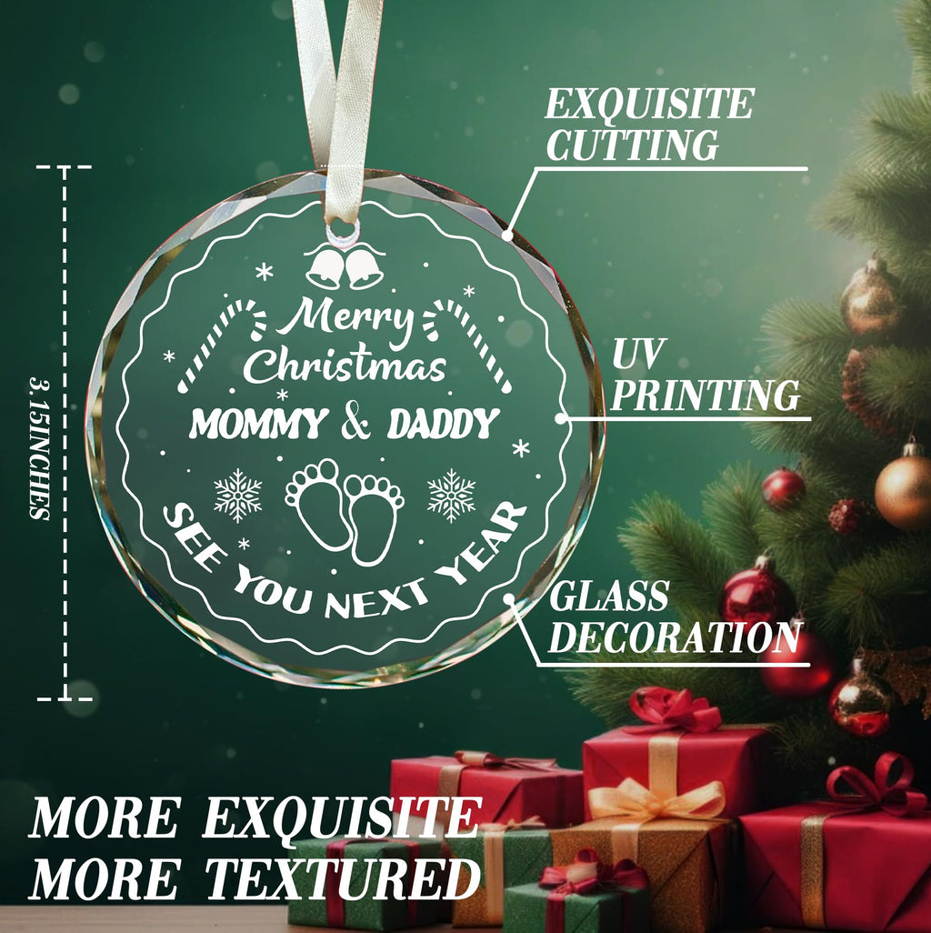 Vorruil Expecting Baby Pregnancy Announcement Heart Glass Ornament 1 Pc
