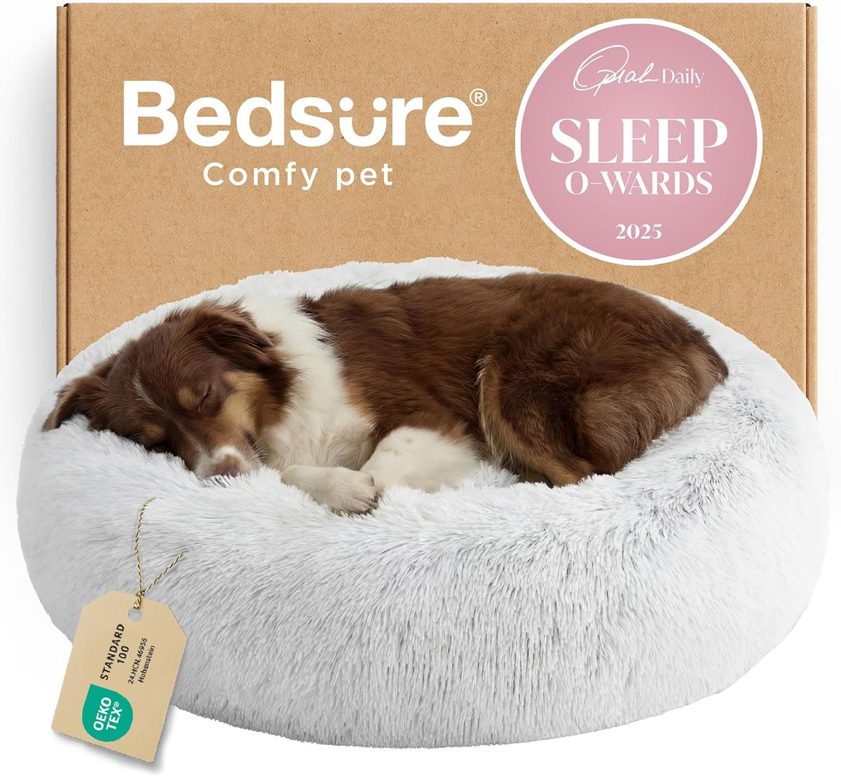 Bedsure Calming Donut Pet Bed – Multiple Sizes & Colors