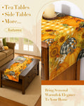 Miss Adola Pumpkin Plaid Fall Table Runner 13x72 Sunflower Decor