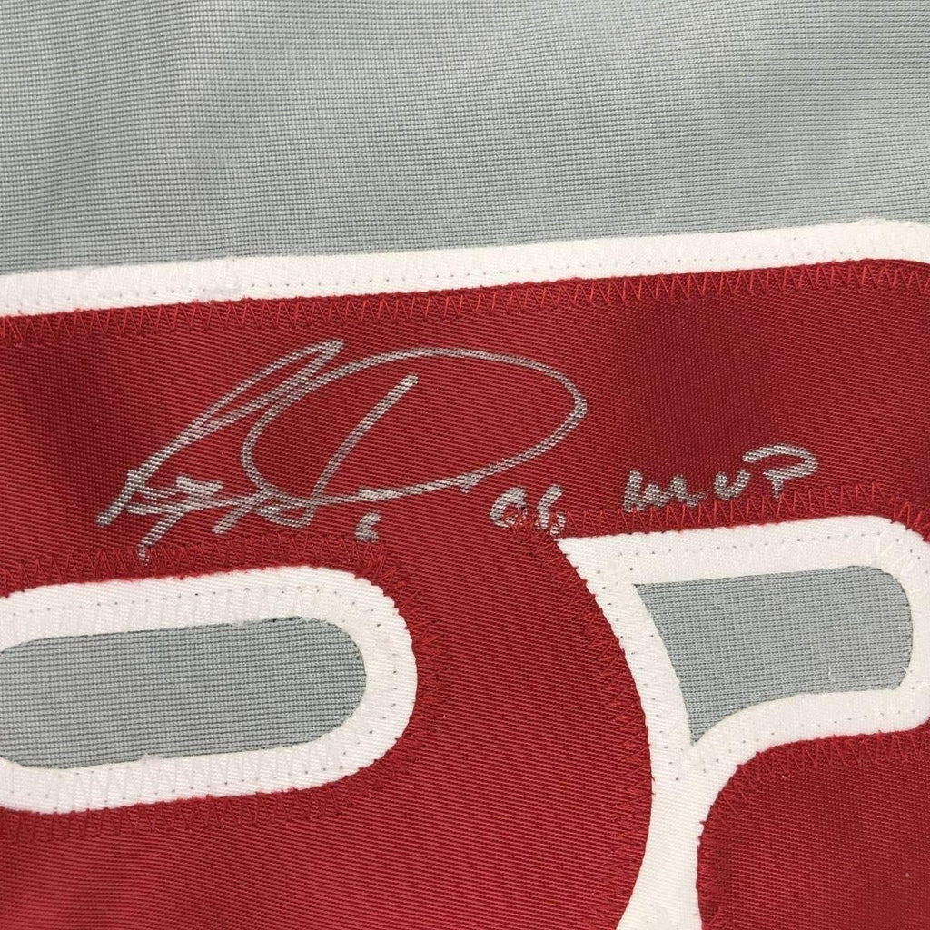 Framed Autographed/Signed Ryan Howard 06 MVP 35x39 Philadelphia Grey Baseball Jersey JSA COA