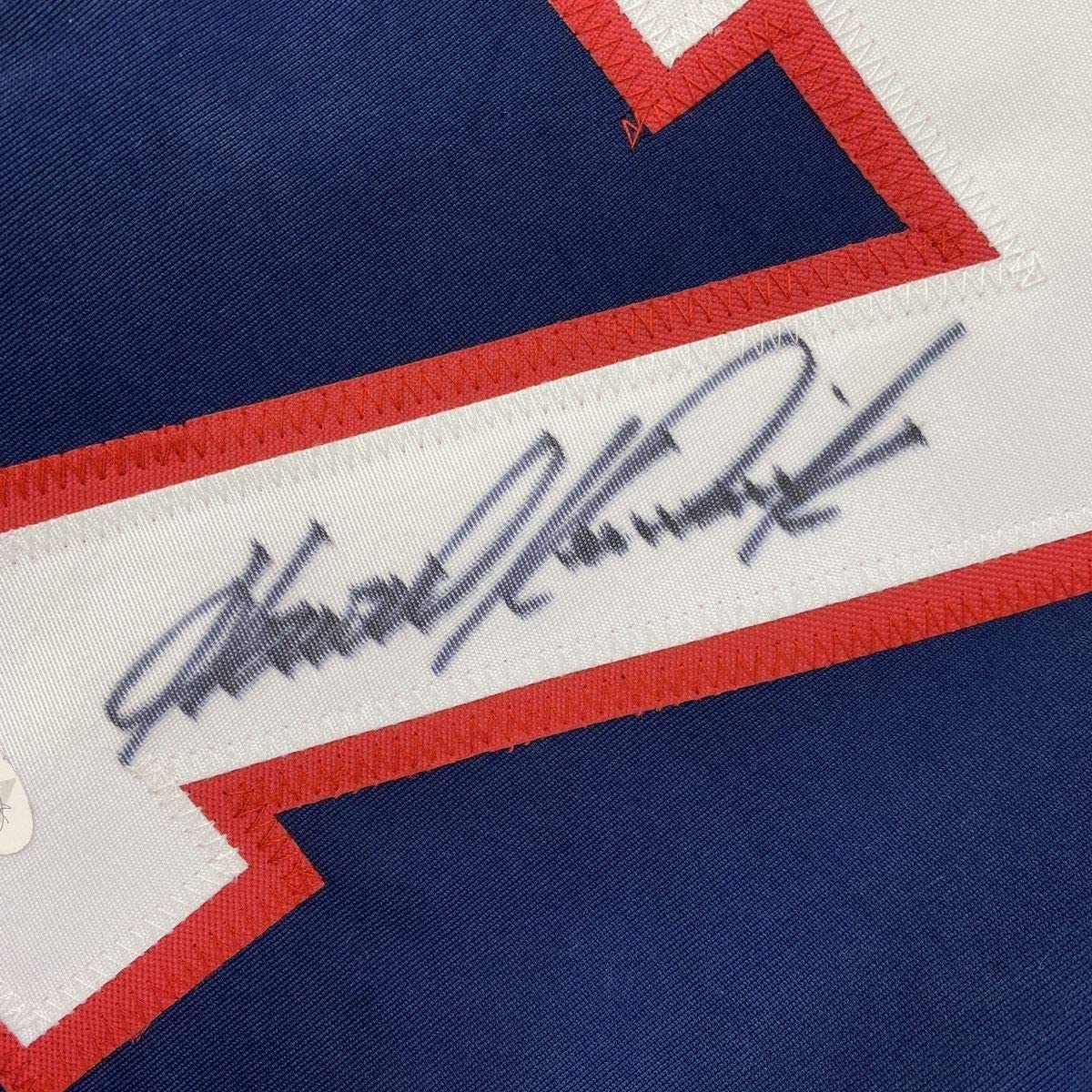 Framed Autographed/Signed Howie Kendrick 35x39 Washington Blue Baseball Jersey JSA COA