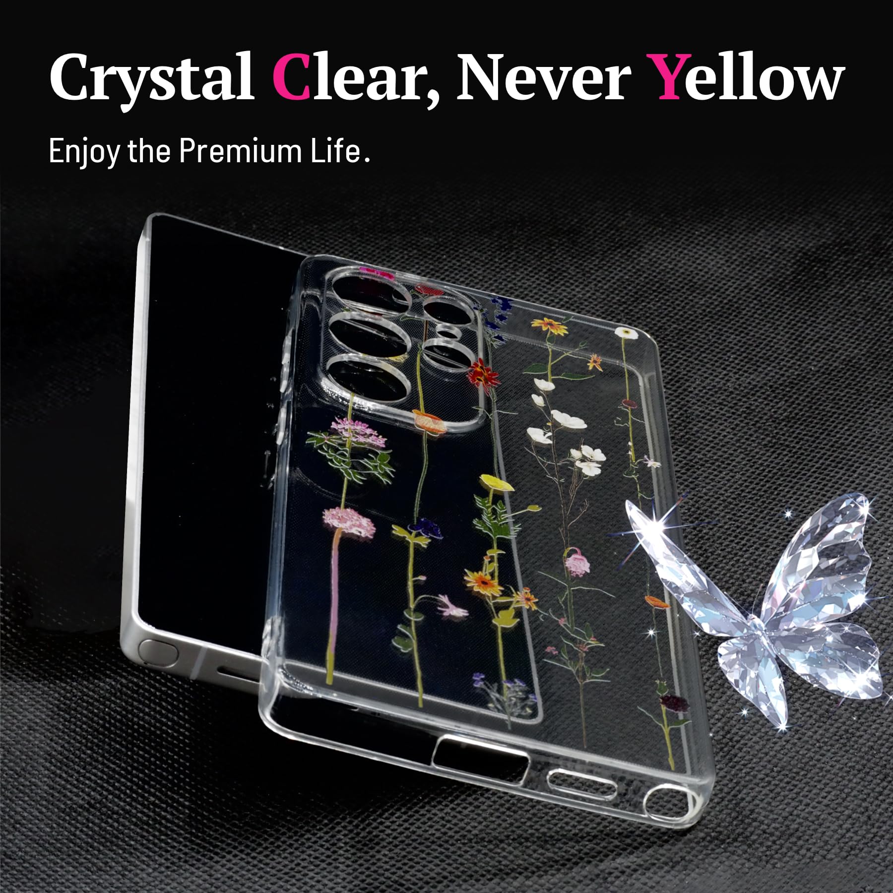 MrARTIST Samsung Galaxy S25 Plus Case Floral Line Flower TPU Cover
