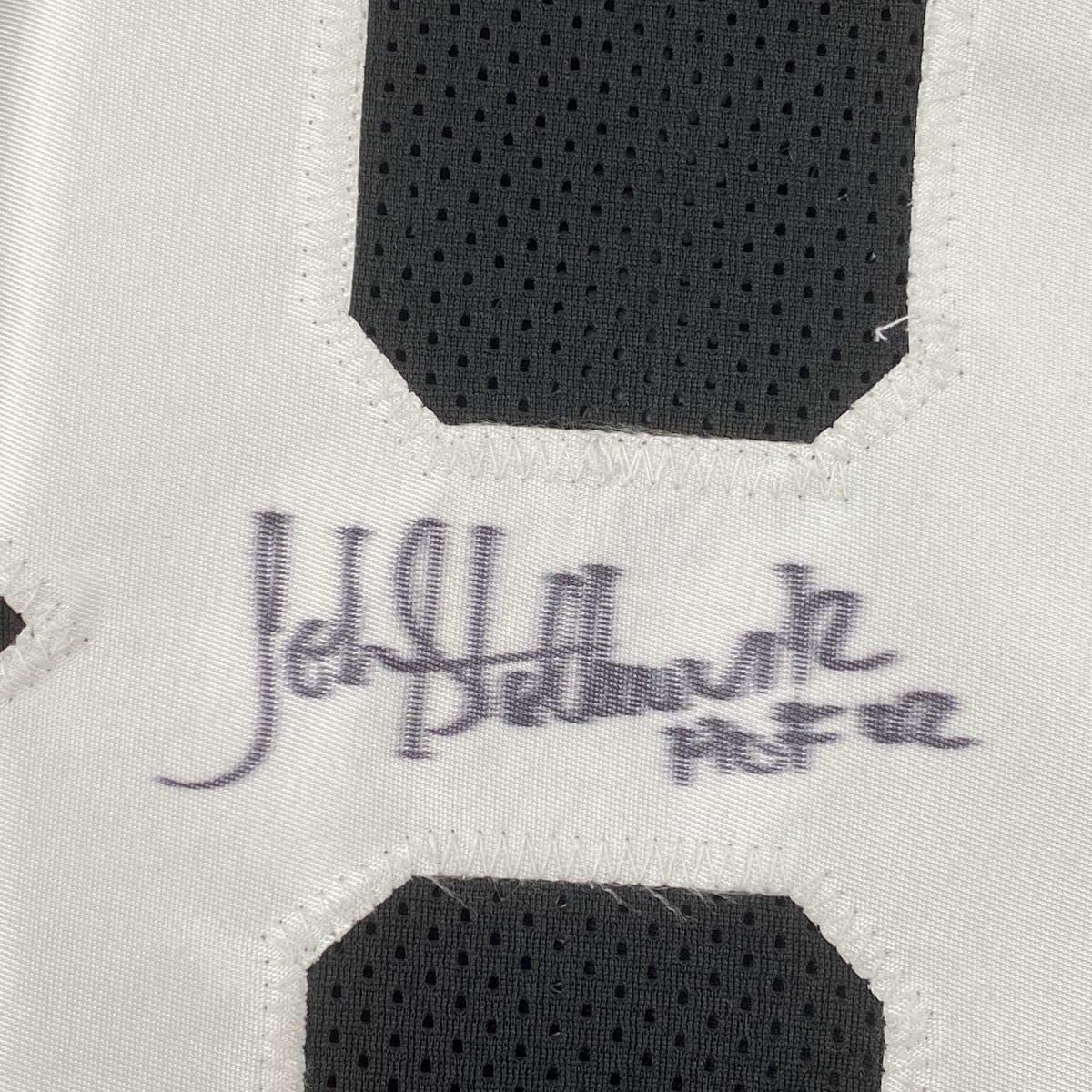 Framed Autographed/Signed John Stallworth HOF 02 35x39 Pittsburgh Black Football Jersey JSA COA