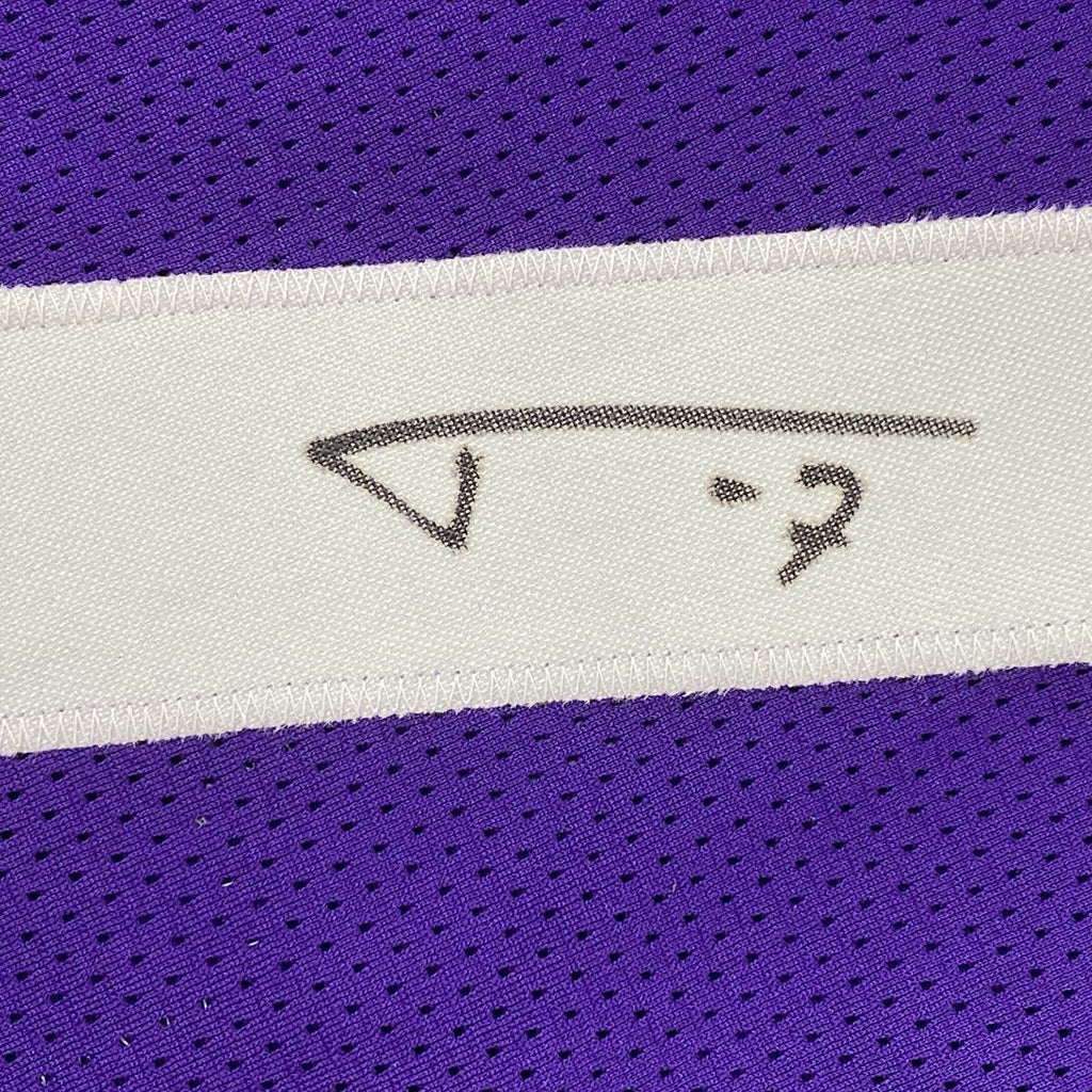 Framed Autographed/Signed Tyrann Mathieu 35x39 LSU Purple College Football Jersey JSA COA
