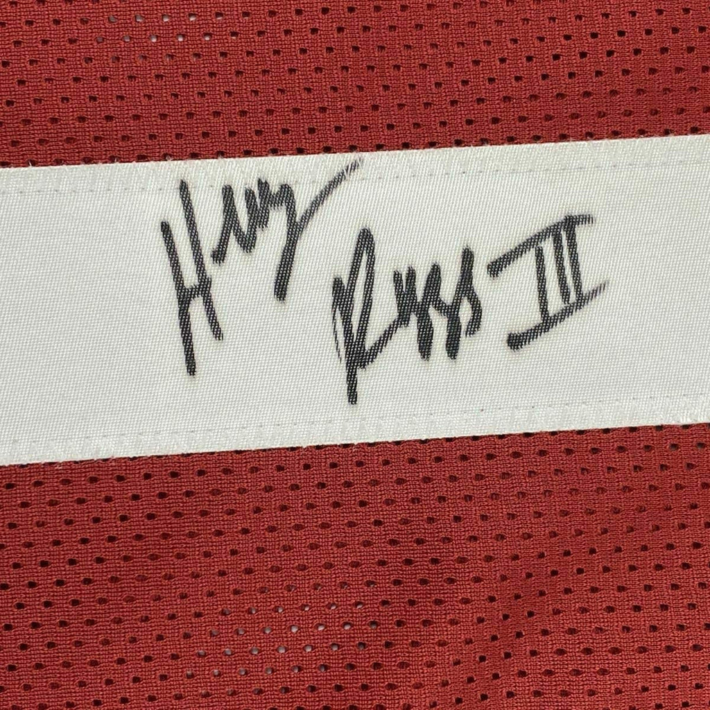 Framed Autographed/Signed Henry Ruggs III 35x39 Alabama Red College Football Jersey Beckett BAS COA