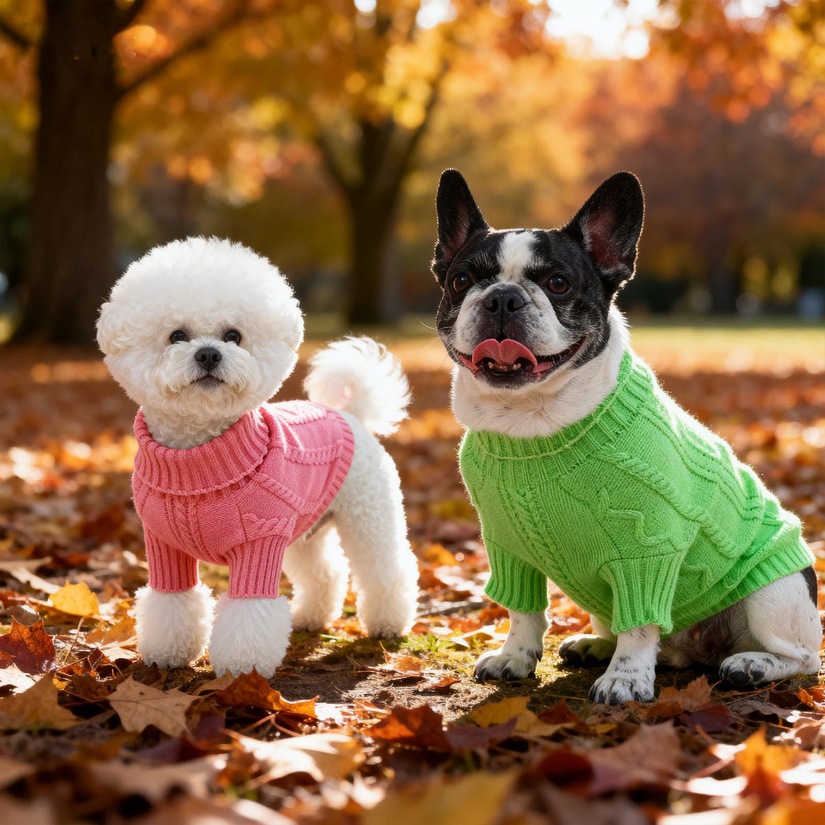 Hahbabya Pink Cable-Knit Dog Sweater, Medium