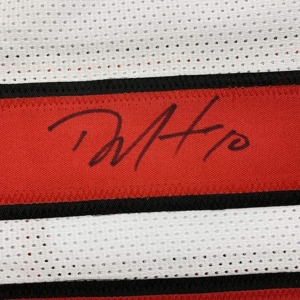 Framed Autographed/Signed DeAndre Hopkins 35x39 Arizona White Football Jersey JSA COA