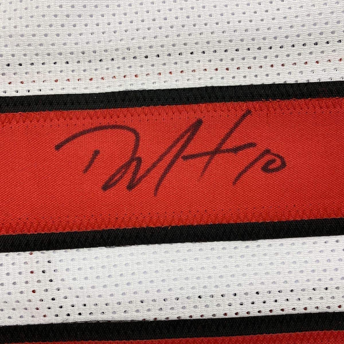 Framed Autographed/Signed DeAndre Hopkins 35x39 Arizona White Football Jersey JSA COA