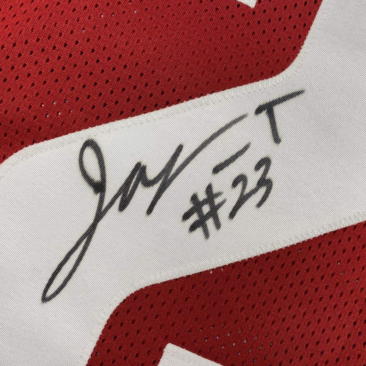 Framed Autographed/Signed Jonathan Taylor 35x39 Wisconsin Red College Football Jersey JSA COA
