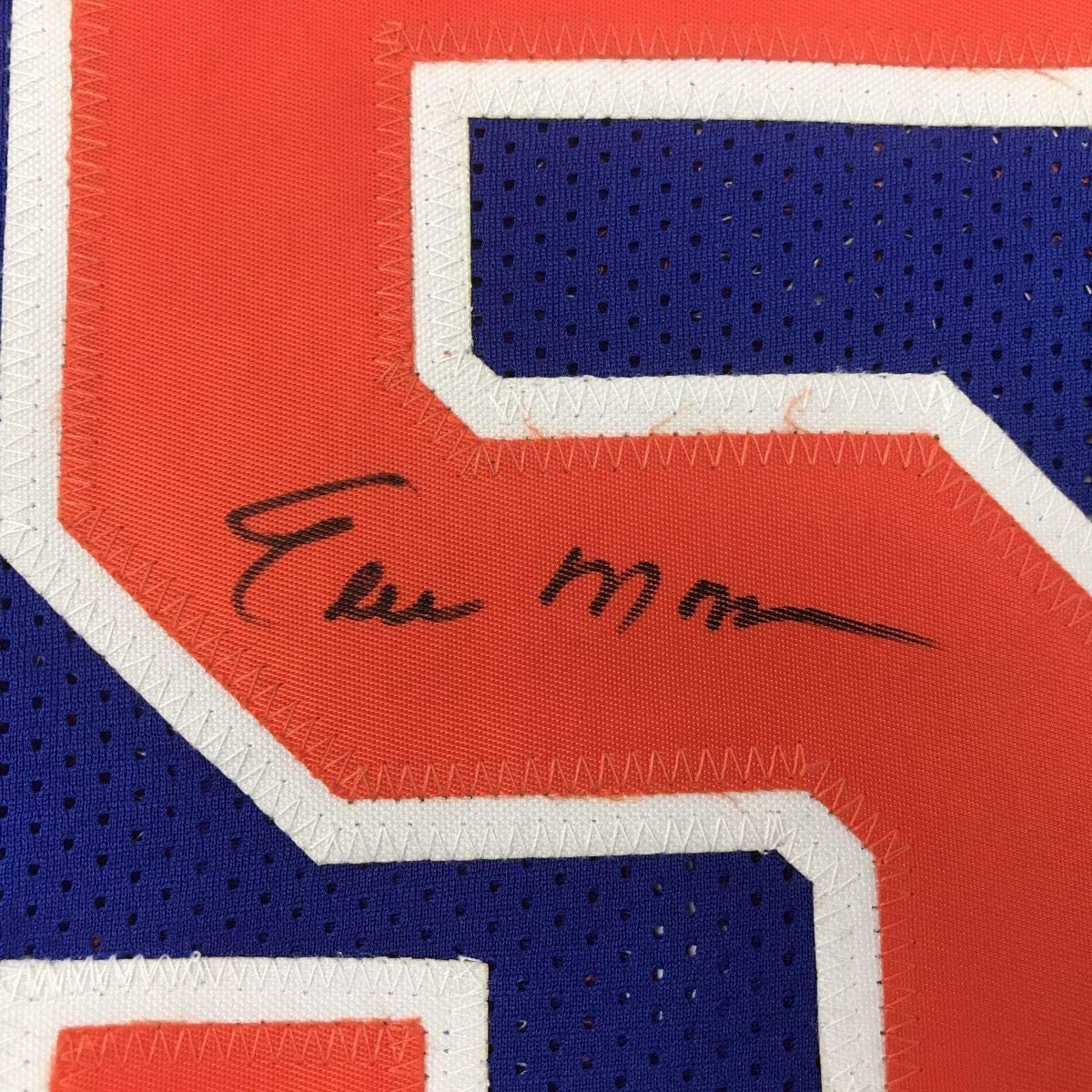 Framed Autographed/Signed Earl Monroe 35x39 New York Blue Basketball Jersey PSA/DNA COA