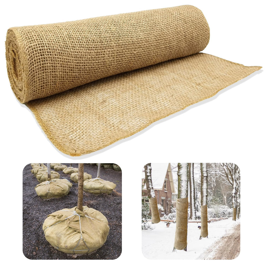 Medoore Natural Burlap Tree Protector Wraps 7.8"x9.8' 4 Rolls Jute