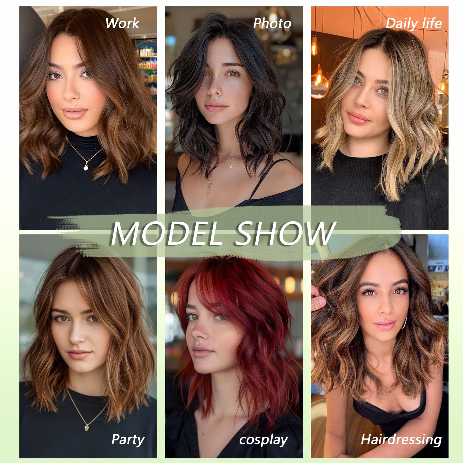 Maforsoon Wigs for Women Short Wave Synthetic Curly Wig 14inch