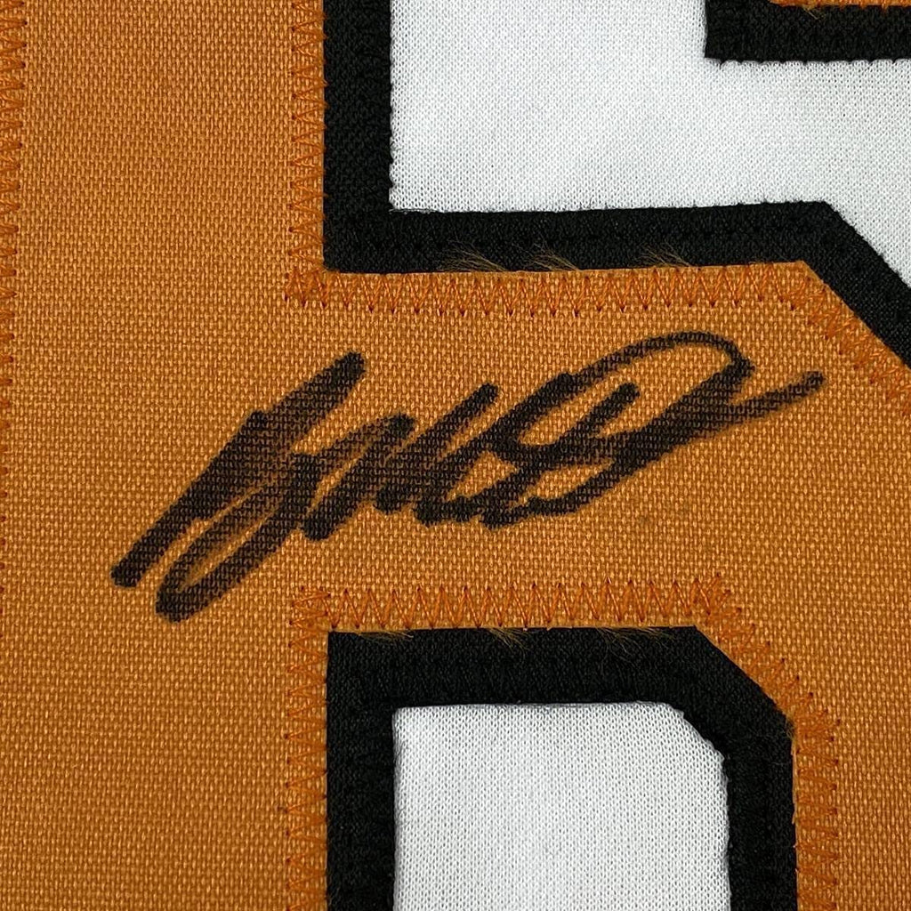 Framed Autographed/Signed Ryan Mountcastle 35x39 Baltimore White Baseball Jersey Beckett BAS COA