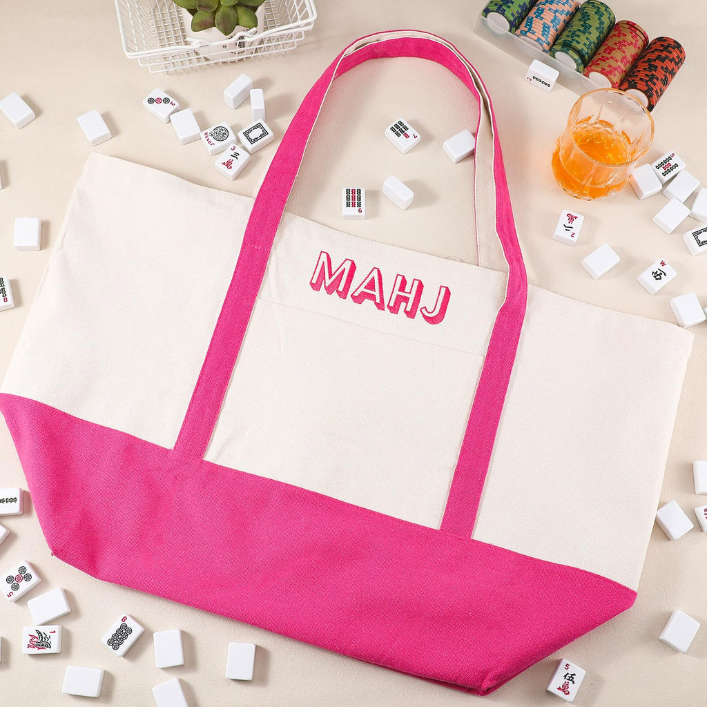 Sunnymove Extra Large American Mahjong Tile Bag Pink 25.2x14.17x9.06 in