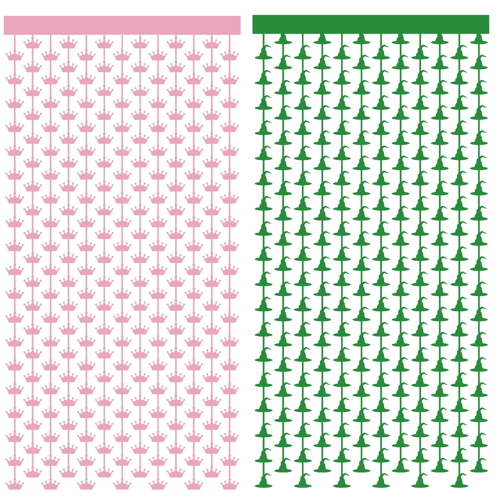 JJWYLTKB 2 Pack Pink Green Fringe Curtain 3x7ft Birthday Party Decor