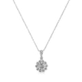 .925 Sterling Silver Diamond Accent Sunburst Milgrain 18" Pendant Necklace (I-J Color, I1-I2 Clarity)