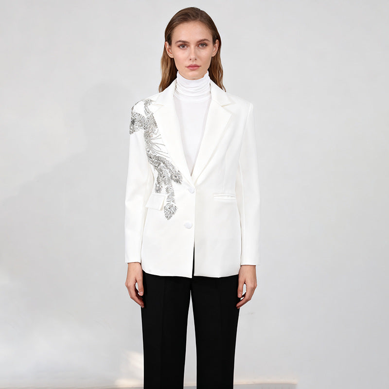 Womens Versatile And Loose Fitting Petite Tailored Blazer
