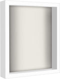 White Shadow Box Frame with Soft Linen Back | Displays Memorabilia and Photos up to 11x14 Inches