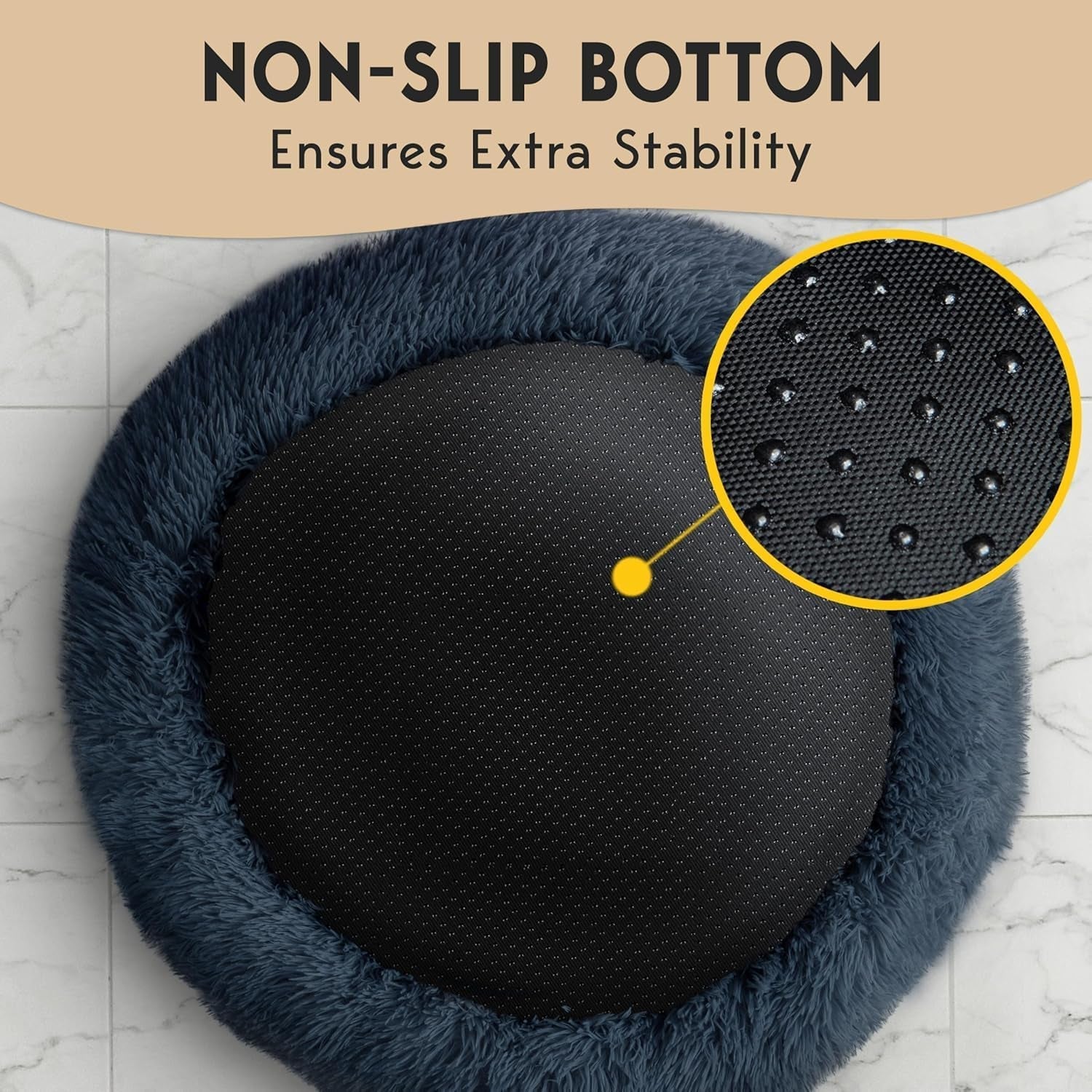 Medium Calming Dog Bed 30in Donut Plush Washable Bed Up to 45lbs