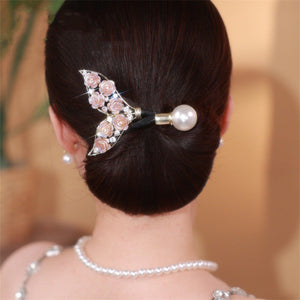 Pink Flower Fishtail Hair Band