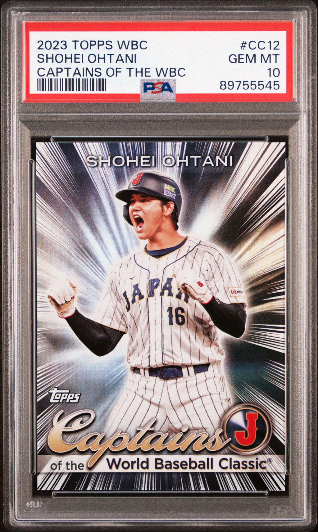 Graded 2023 Topps WBC Shohei Ohtani #CC12 Captains of the WBC Baseball Card PSA 10 Gem Mint