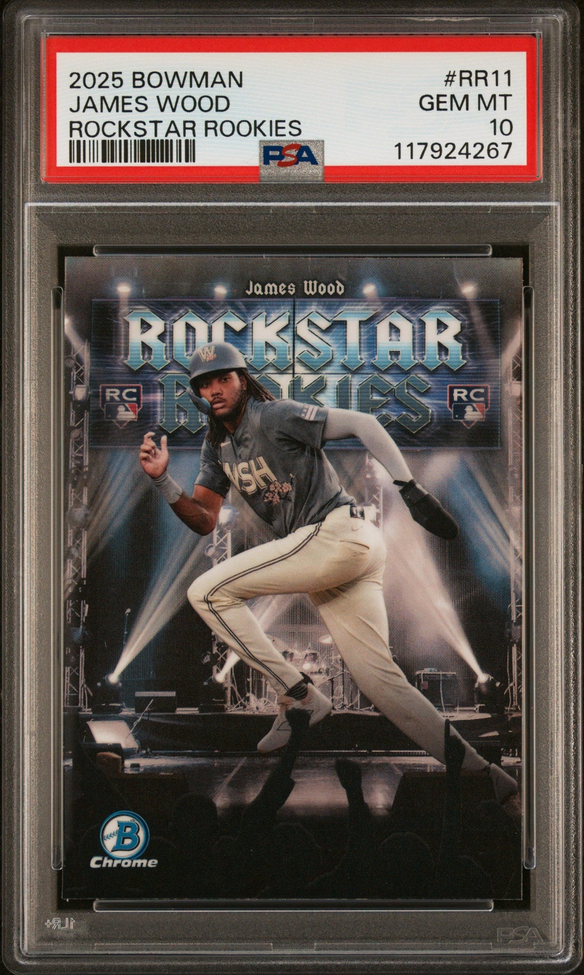 Graded 2025 Topps Bowman James Wood #RR11 Rockstar Rookies Rookie RC Baseball Card PSA 10 Gem Mint