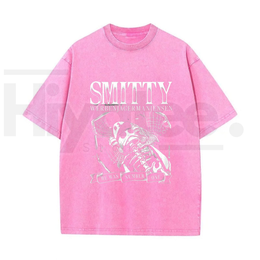 Grunge Bone Art Number One Graphic T-Shirt – Vintage Washed Y2K Streetwear Tee for Men & Women
