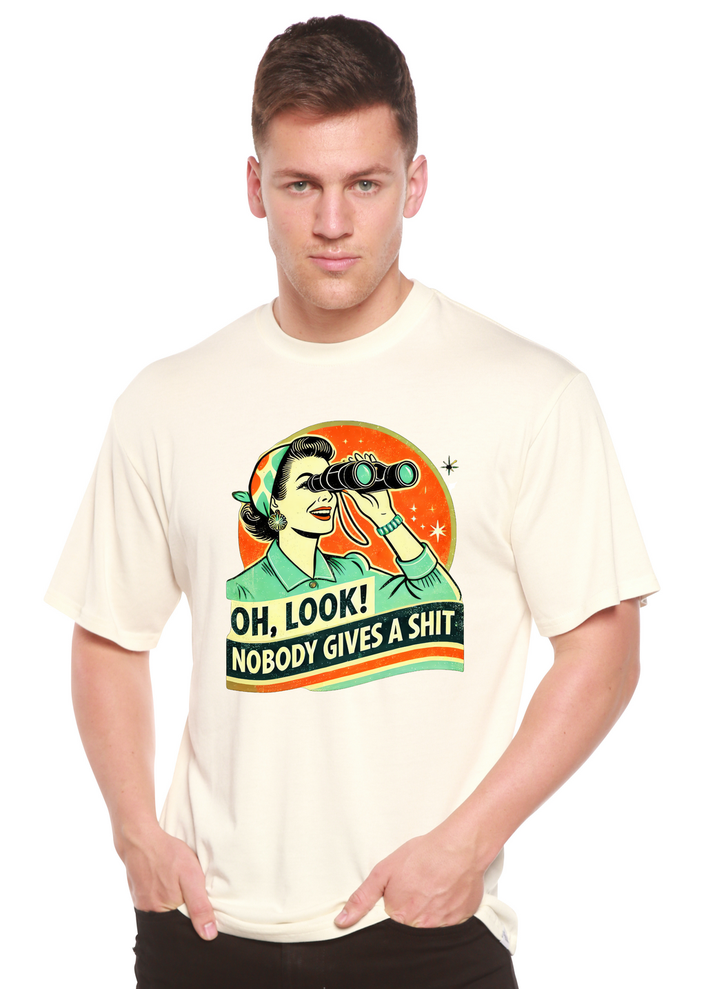 Funny Retro Woman Unisex Bamboo/Cotton Graphic T-Shirt