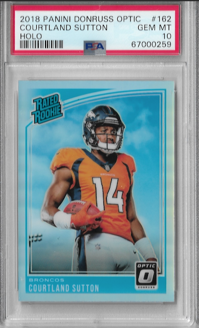 Graded 2018 Panini Donruss Optic Courtland Sutton #162 Holo Rookie RC Football Card PSA 10 Gem Mint