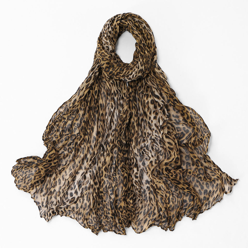 Twisted-pattern Cotton-linen Long Scarf Womens Outerwear Shawl