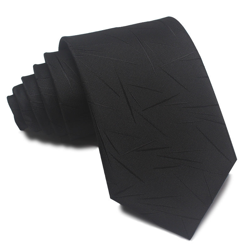 8CM Polyester Jacquard Striped Tie Men's Business Formal Red Black Blue