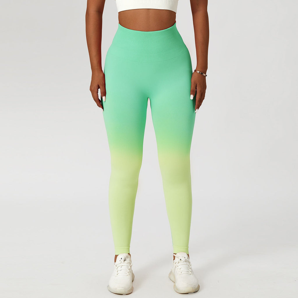 Gradient Fitness High Waist Sportswear Tight Outdoor Pants