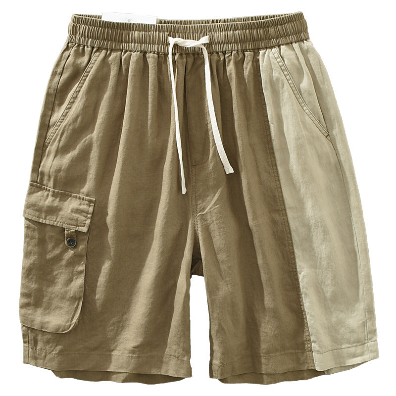 Men's Thin Trendy Loose Color Matching Linen Pants