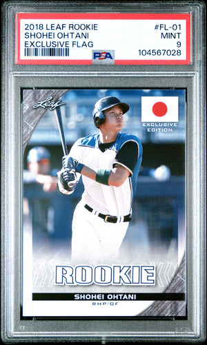 Graded 2018 Leaf Rookie Shohei Ohtani #FL-01 Exclusive Flag Rookie RC Baseball Card PSA 9 Mint