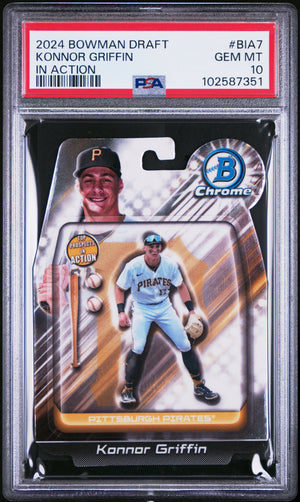 Graded 2024 Topps Bowman Draft Konnor Griffin #BIA7 In Action Rookie RC Baseball Card PSA 10 Gem Mint